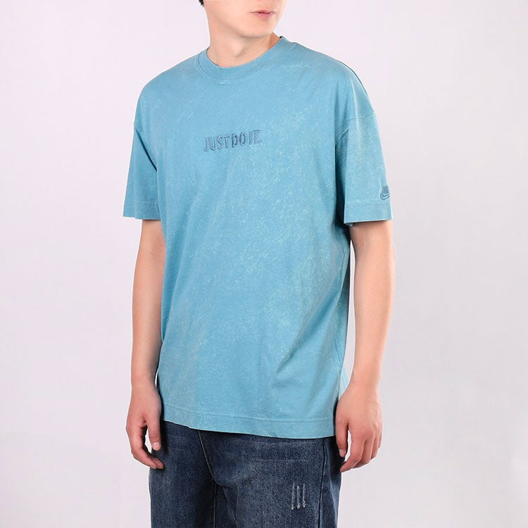 Nike Training Athleisure Casual Sports Breathable Alphabet Round Neck Short Sleeve Lake Blue CJ4572-424
