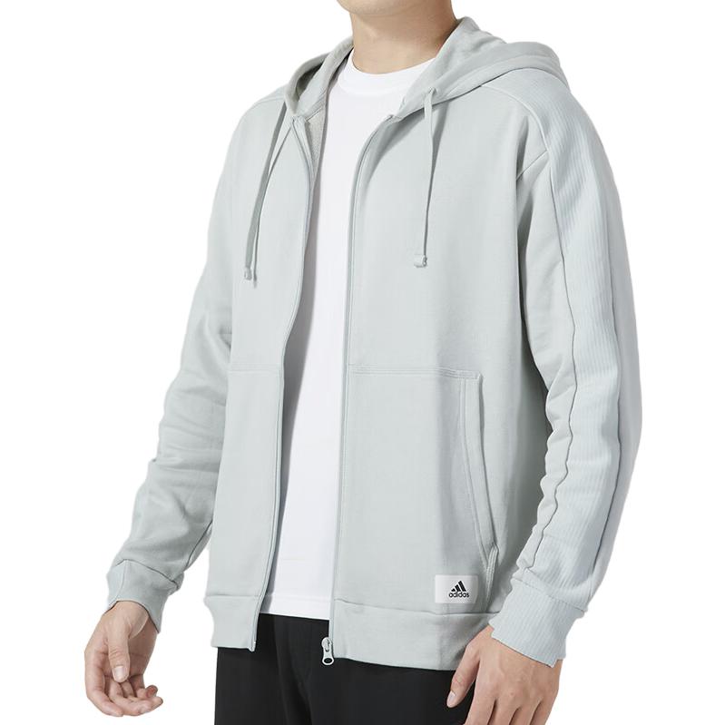 adidas Lounge French Terry Full Zip Parka Jackets 'White' IQ3425