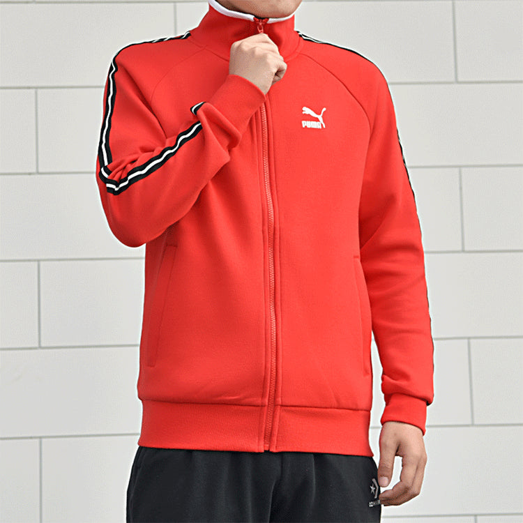 PUMA Alphabet Printing Sports Stand Collar Jacket Red 598135-11