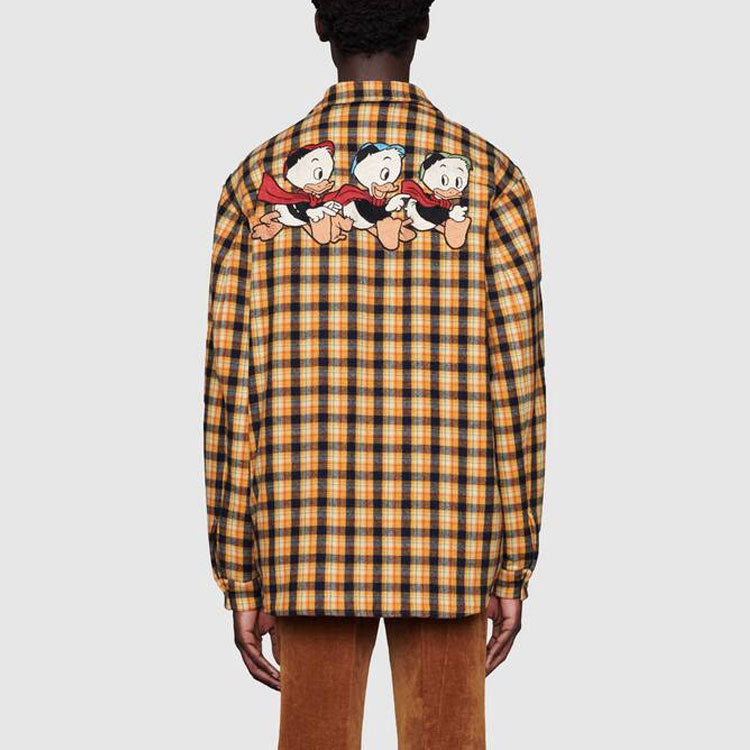 Gucci x Disney Crossover SS21 Plaid Long Sleeves Shirt Yellow 638805-ZAGG6-7029