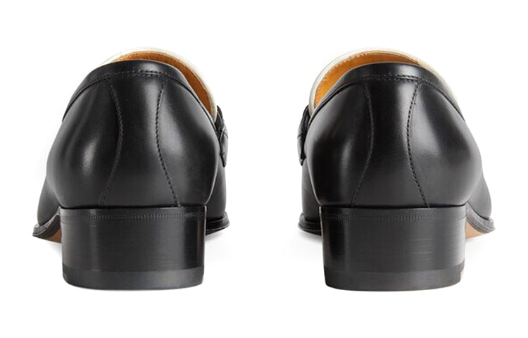 (WMNS) Gucci Loafer with Web and Interlocking G 'Black White' 674662-1W6B0-1170