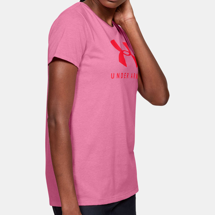 (WMNS) Under Armour Sportstyle Sports Tee Pink 1346844-691