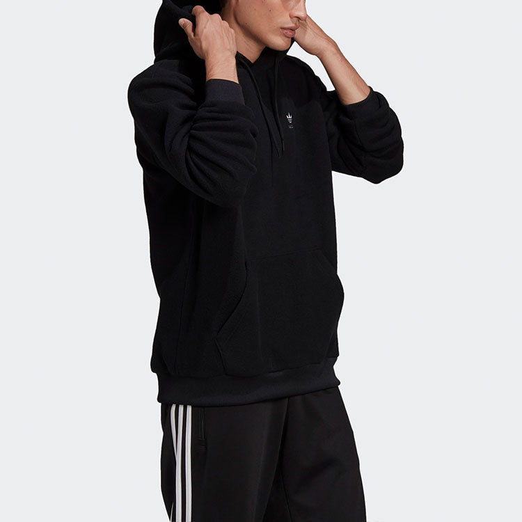 adidas originals Plrfleece Hoody Casual Sports Pullover Black GE5212