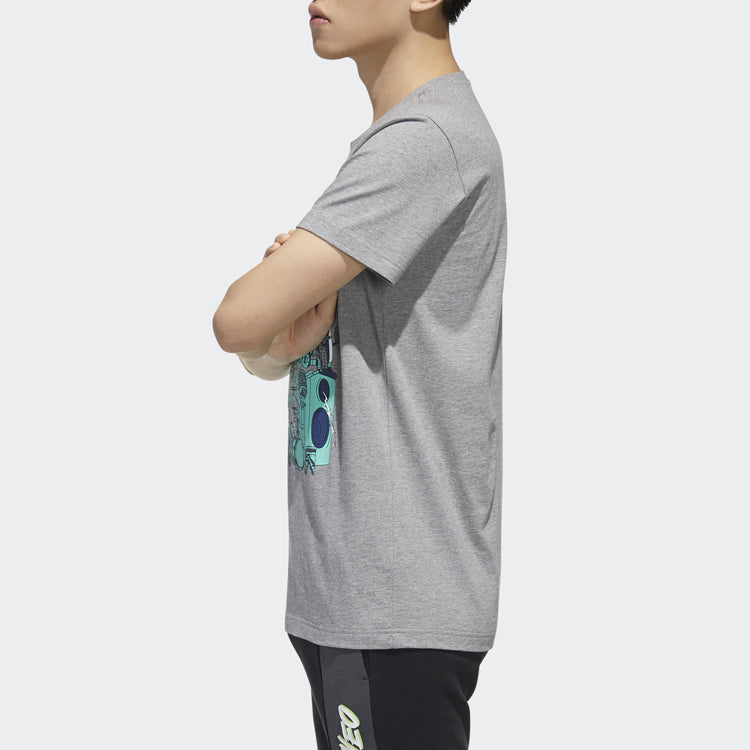 adidas neo M FAVES TEE Sports Short Sleeve Basic Gray FP7297