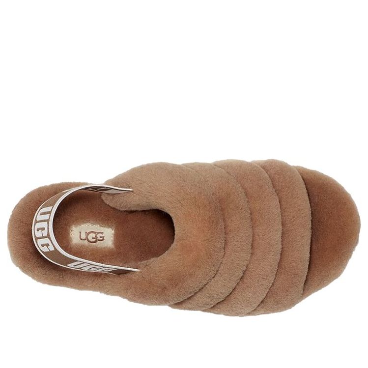 (WMNS) UGG Fluff Yeah Slides 'Chestnut' 1095119-CHE