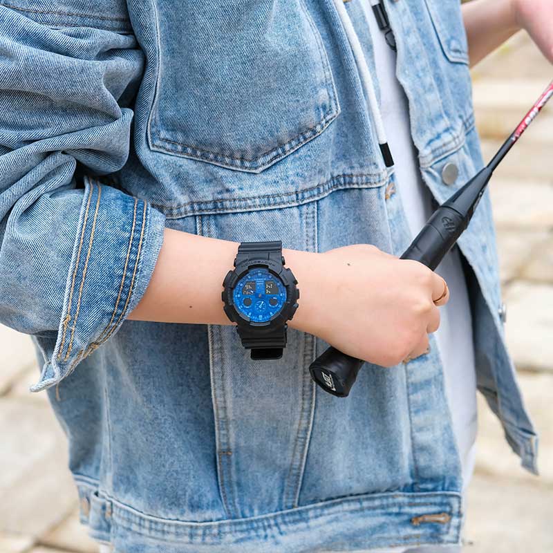 CASIO G-Shock Analog-Digital 'Black Blue' GA-100BP-1APR