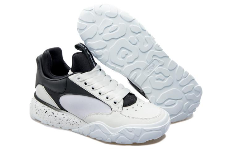 Alexander McQueen Court Tech Leather Sneakers 'White Black' 727366WIAAV9061