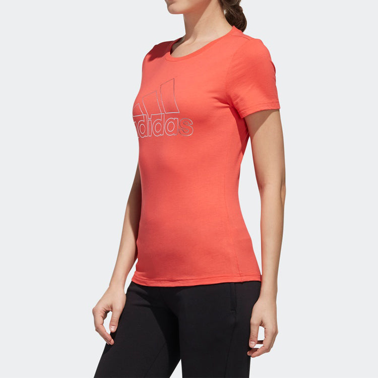 (WMNS) adidas Sports Stylish Pullover Round Neck Short Sleeve Pink FJ1108