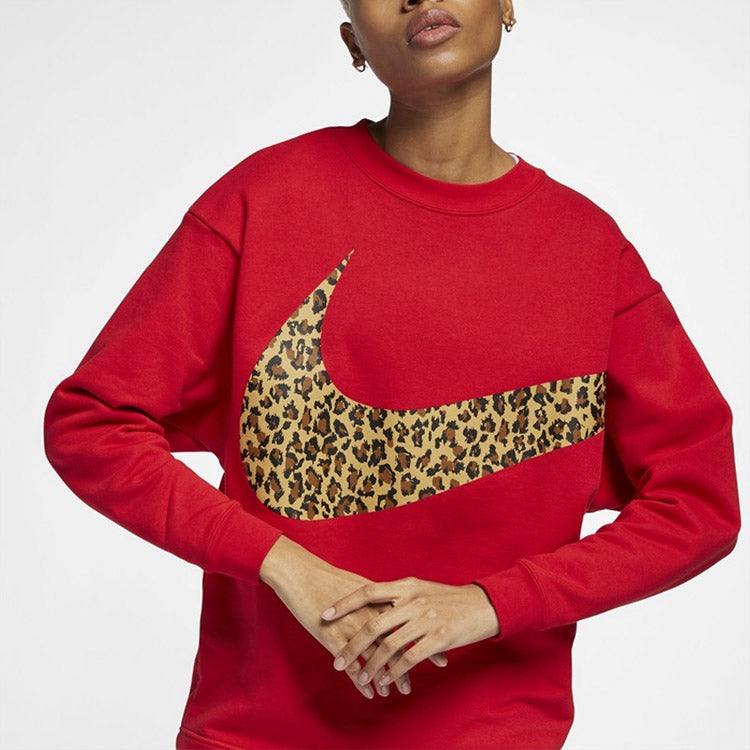 (WMNS) Nike Casual Sports Round Neck Pullover 'Red' CU1503-657