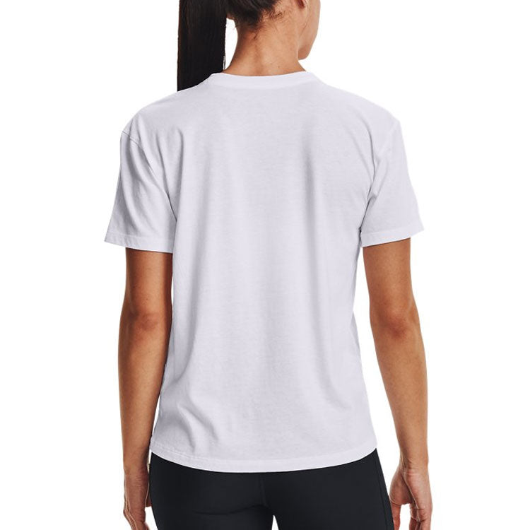 (WMNS) Under Armour Geo Graphic Training Sports Short Sleeve White 1363258-100