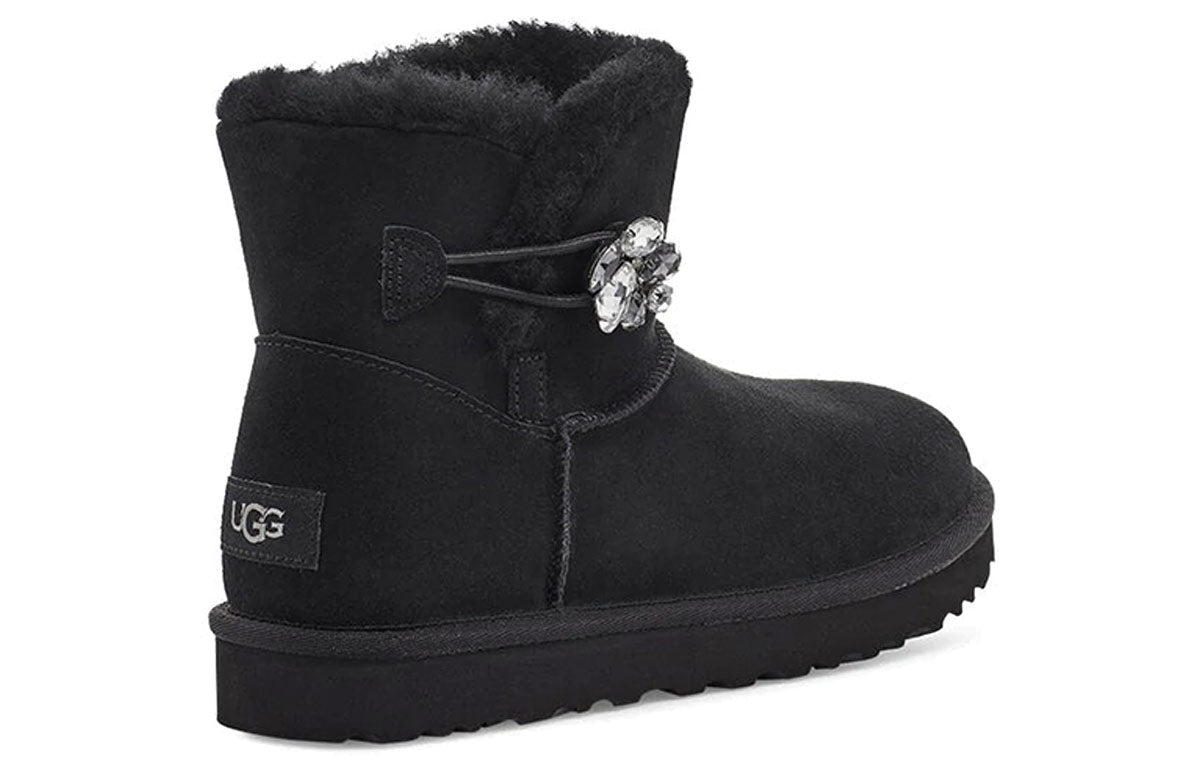 (WMNS) UGG Mini Bailey Button Gem Classic Boot 'Black' 1119000-BLK