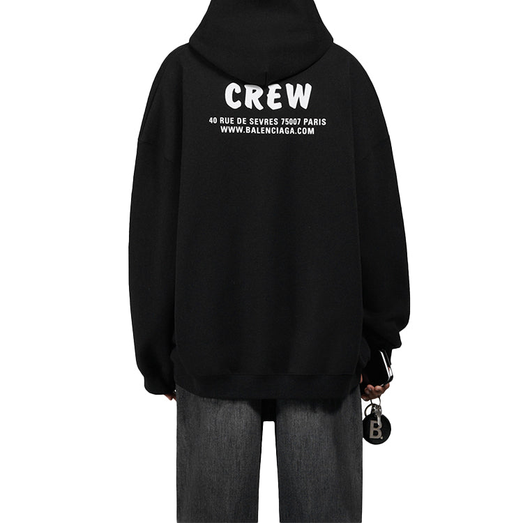 (WMNS) Balenciaga Crew Letter Printing Zipper Female Black 620948TIV751070