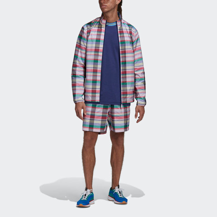 adidas originals x NOAH Water Repellent Shorts waterproof Plaid Red GE1261