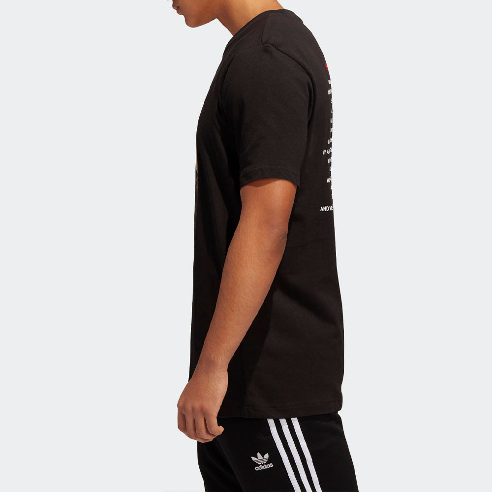 adidas originals Run Dmc Photo T Printing Sports Round Neck Short Sleeve Black GN5928