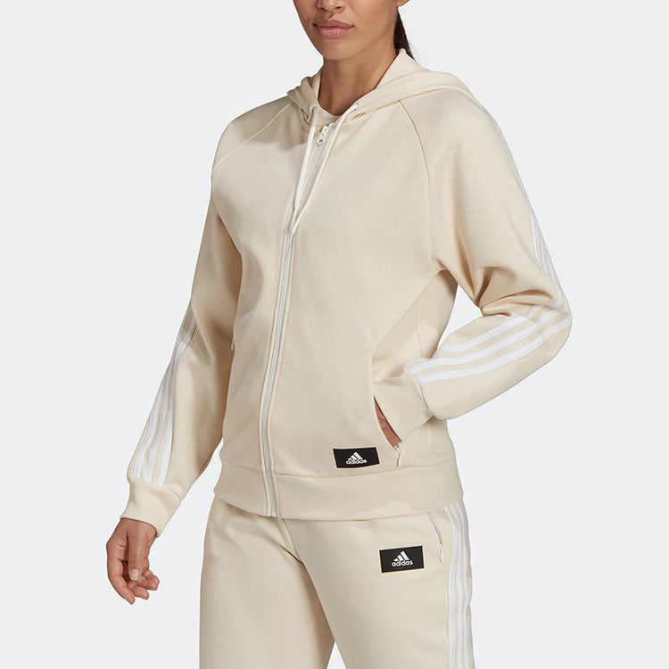 (WMNS) adidas Future Icons 3-Stripes Hooded Track Top 'White' HE1660