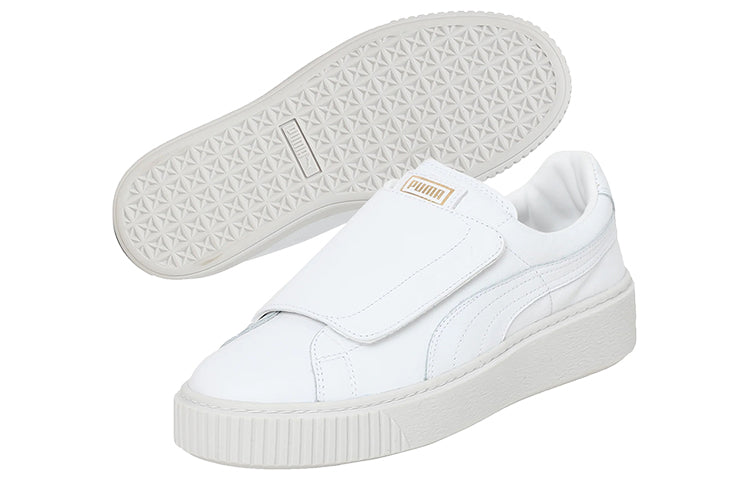 (WMNS) PUMA Basket Platform Big Strap 'White' 364123-02