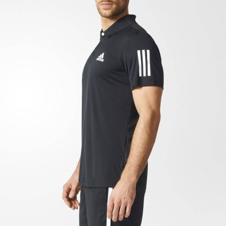 adidas Club Polo Logo Printing Sports Short Sleeve polo Black BK0698