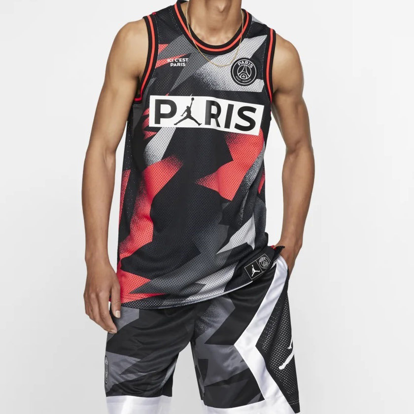 Air Jordan Paris Saint-Germain Mesh Cloth Jersey 'Black Infrared 23' BQ8357-010