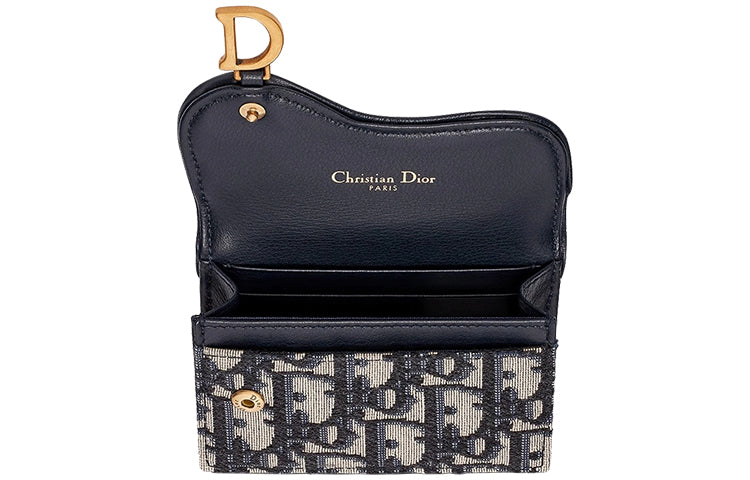 (WMNS) DIOR Saddle Flap Card Holder 'Blue Oblique Jacquard' S5611CTZQ-M928