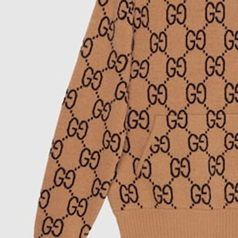 Gucci GG Wool Hooded Sweatshirt 'Camel Ebony' 770582-XKDSL-2667