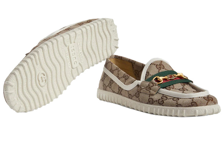 (WMNS) Gucci Driver With Horsebit Web 'Beige' 655468-2HK70-9794