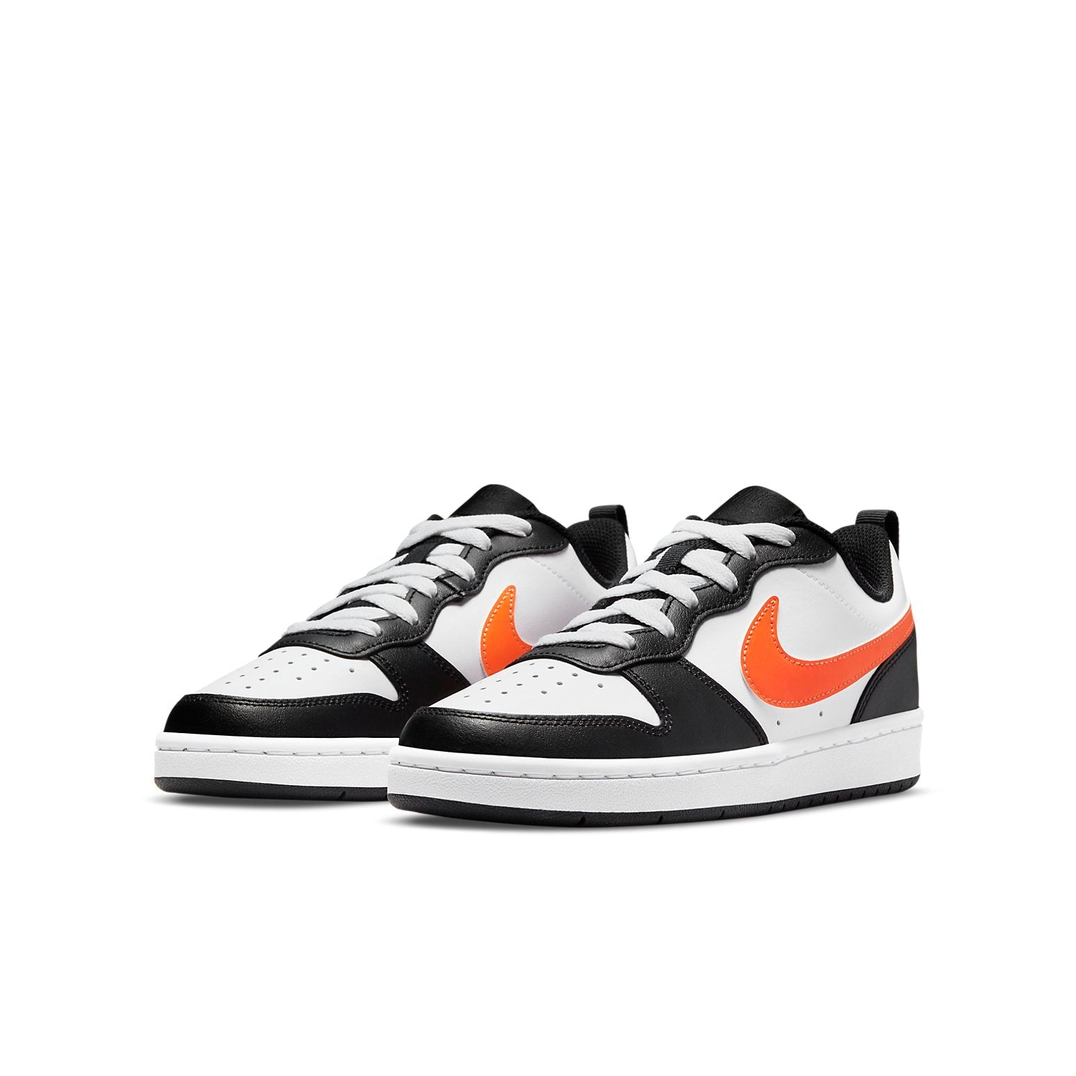 (GS) Nike Court Borough Low 2 'White Black Orange' BQ5448-115