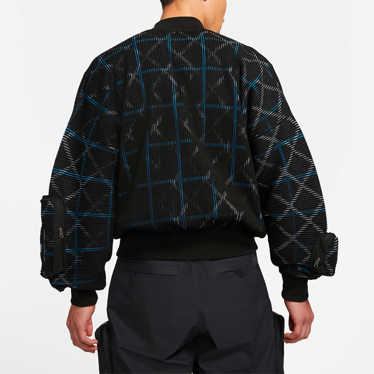 Nike MA-1 Bomber Multiple Pockets Knit aviator Jacket Black CW8021-010