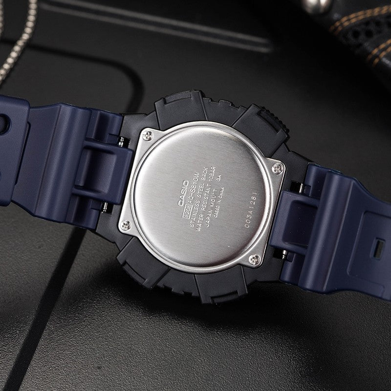 CASIO Waterproof Sports Solar Powered Quartz Mens Blue Analog/Digital Combo AQ-S810W-2A