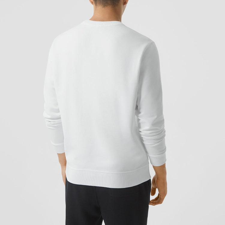 Men's Burberry Round Neck Long Sleeves White 80219711