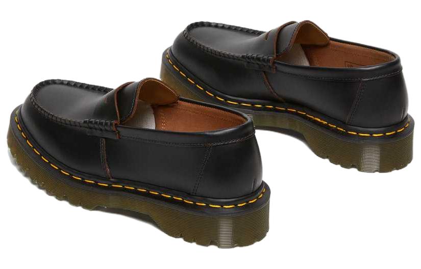 Dr. Martens Penton Bex Yellow Stitch Quilon Leather Loafers 'Black' 27826001