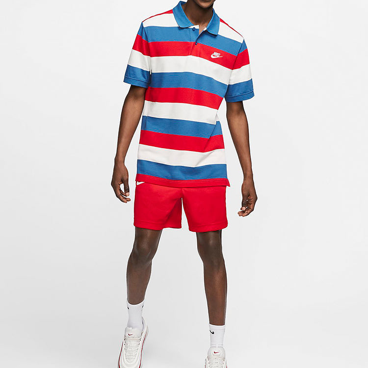 Nike Men's Sportswear Polo-Shirt Red/Blue CJ4466-457