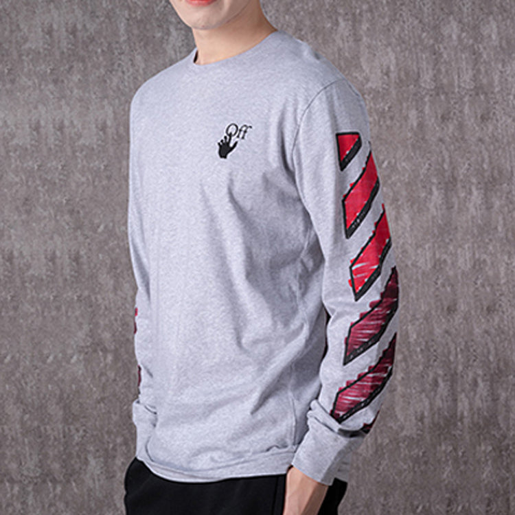 Off-White SS21 Arrow Long Sleeves Version Gray OMAB001R21JER0030825