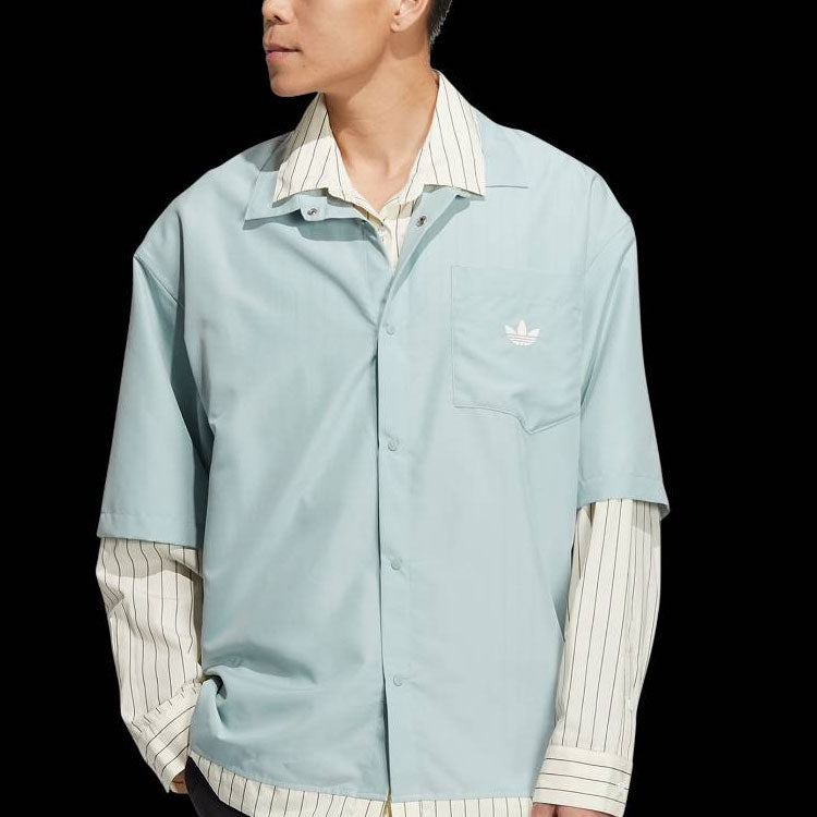adidas originals x UMAMIISM Crossover Logo Printing Long Sleeves Blue Shirt HR6446