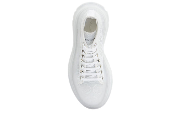 (WMNS) Alexander McQueen Tread Slick Lace Up High Boots 'White Transparent' 658086W4Q329337