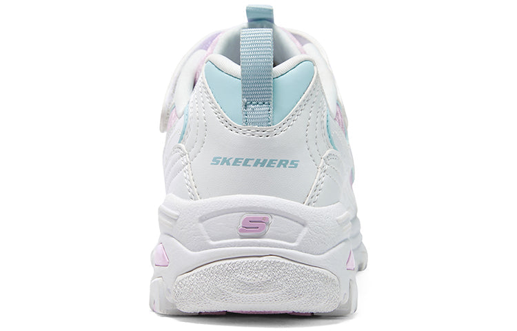 (GS) Skechers Dlites Chunky Shoes 'White Pink Blue' 319001L-WMLT