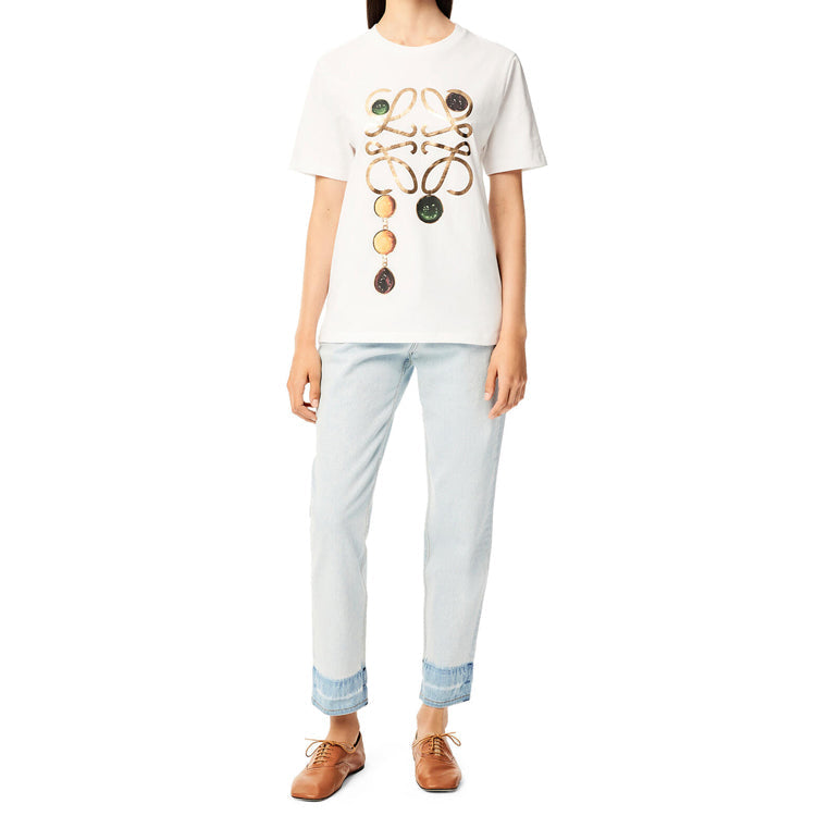 LOEWE Alphabet Printing Short Sleeve White S359333XBP