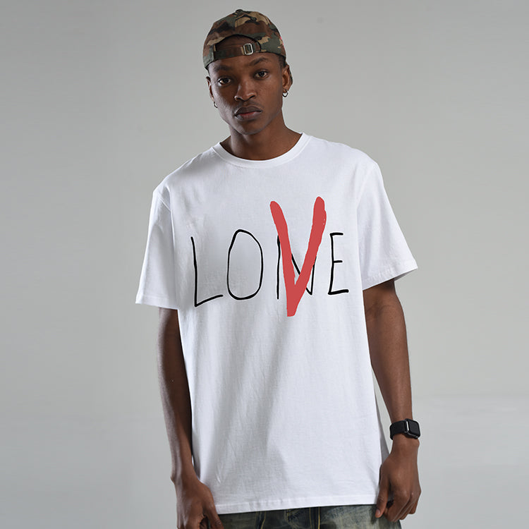 VLONE Love Tee Back Large Logo Short Sleeve Couple Style White Red VLTE18SS002