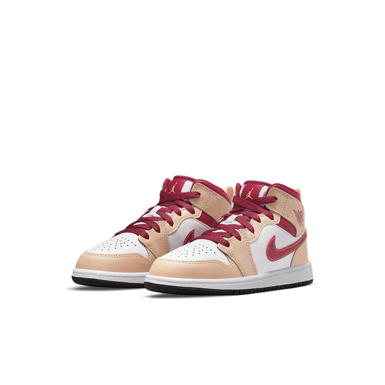 (PS) Air Jordan 1 Mid 'Light Curry Cardinal Red' 640734-201