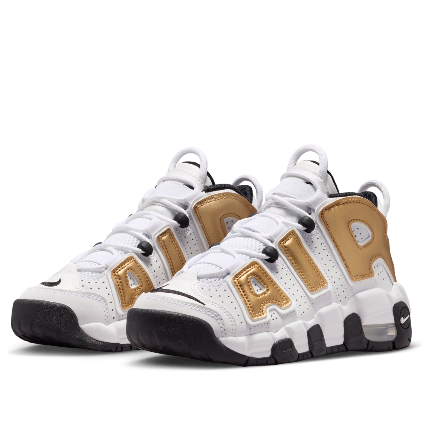 (GS) Nike Air More Uptempo 'White Metallic Gold Black' IO7601-171