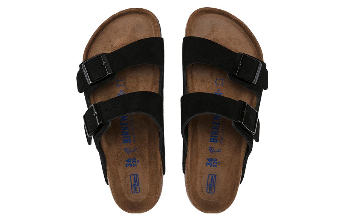 Birkenstock Arizona Soft Footbed Suede Leather 'Black' 0951321