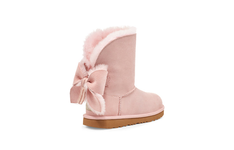 (PS) UGG Classic Mini II Cuffed Bow Pink Fleece Lined 1112298T-PCD