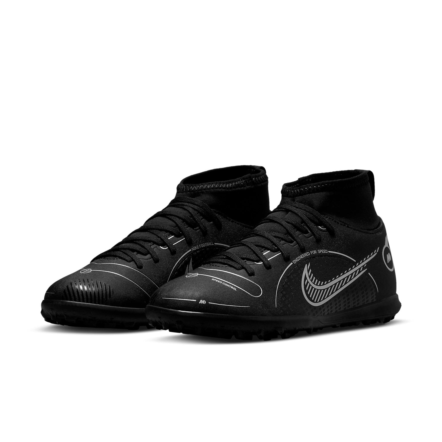 (GS) Nike Mercurial Superfly 8 Club TF 'Black Metallic Silver' DJ2900-007