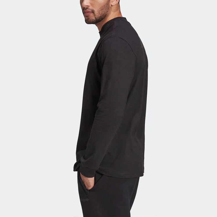 adidas originals Logo Sports Round Neck Long Sleeves Black HM2662