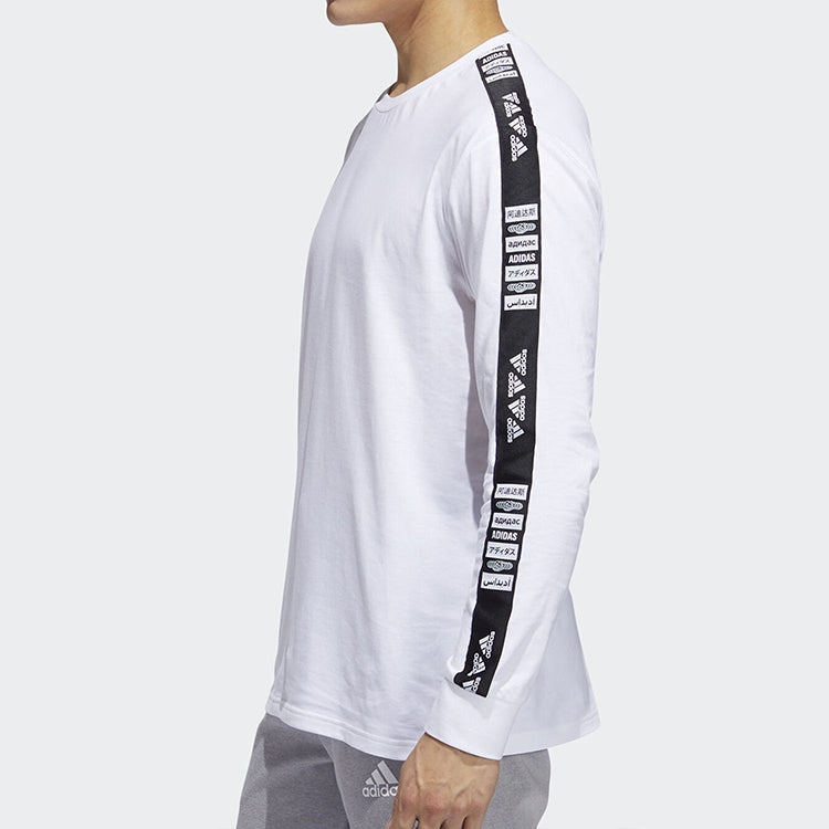 adidas logo Applique Casual Round-neck Tee Men White GE5508