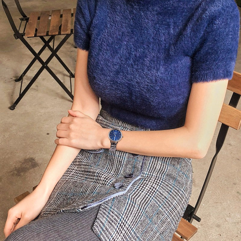 CASIO Sapphire Crystal SHEEN Waterproof Stainless Steel Strap White/Blue Analog SHE-4535YD-2A