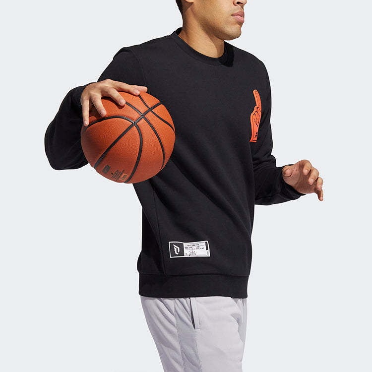 adidas Dame Iamof Crew Basketball Training Sports Pullover Black GU6297
