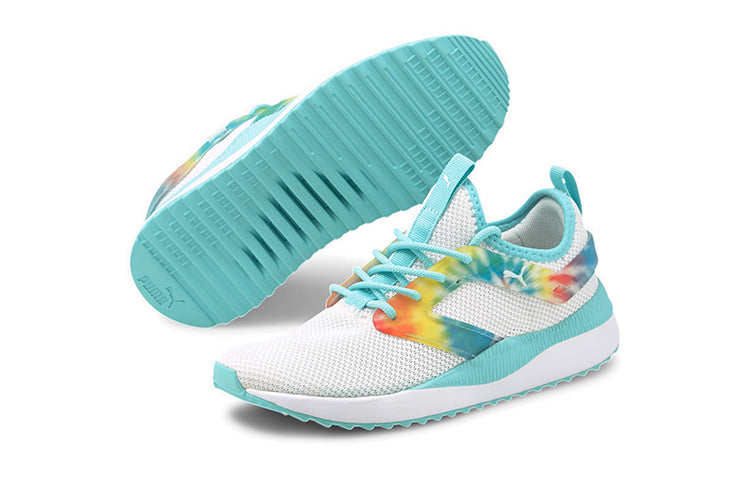 (GS) PUMA Pacer Next Excel Tie Dye Low Top Running Shoes White/Blue 375345-01