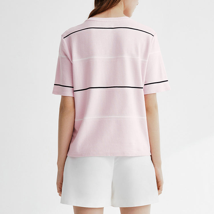 (WMNS) FILA Knit Cozy Stripe Short Sleeve T-Shirt F61W028124F-PU