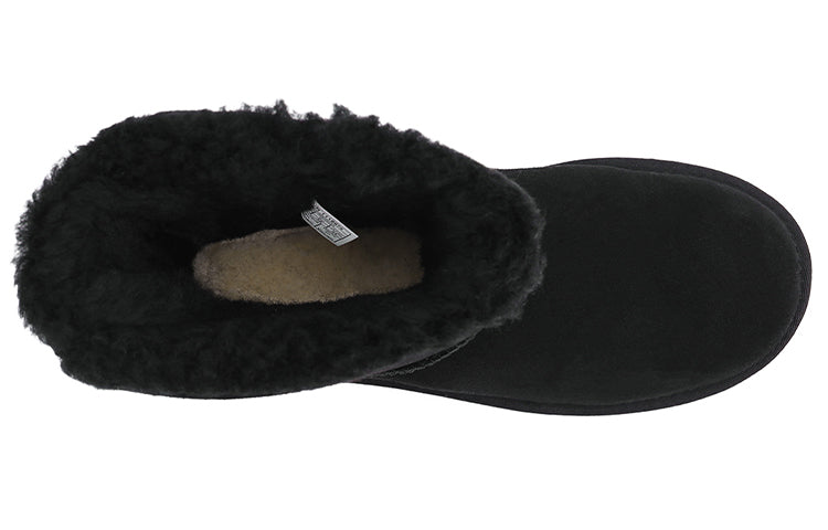 (WMNS) UGG Mini Bailey Bow Velvet Ribbon 2.0 Fleece Lined Black 1118975-BLK