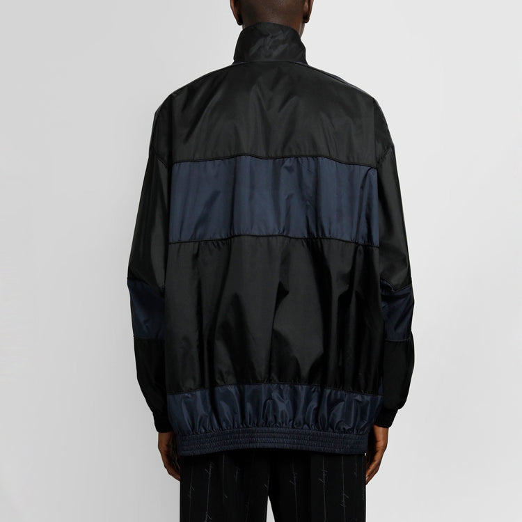Balenciaga BB Patchwork Nylon Full-Zip Windbreaker 'Navy Black' 623019TIO544100